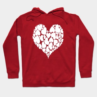 A Heart Of Hearts Romantic Design Monotone White Hoodie